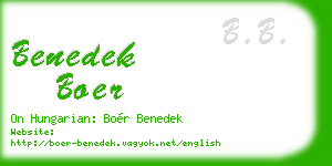benedek boer business card